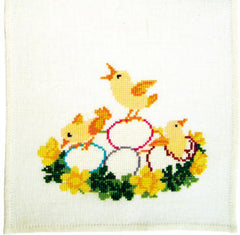 Chicks with Eggs & Flowers Runner