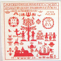 Adam and Eve Sampler - Red monochrome