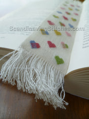 Colored Hearts Bookmark - Petit Point