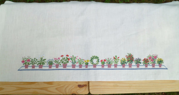 Flower Pots Cafe Curtain, without linen