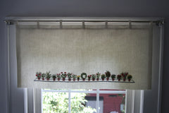Flower Pots Cafe Curtain, without linen