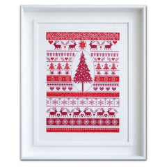 Red Christmas Cross Stitch Kit
