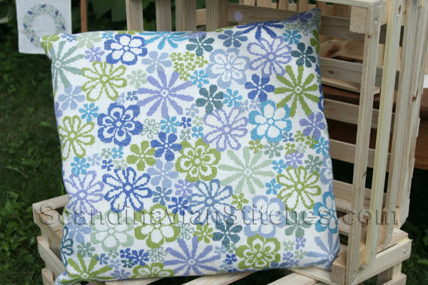 Blue Flower Pillow