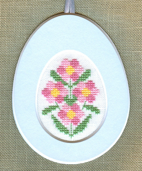 Pink Flowers in Oval Cut Out
