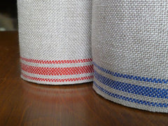 Unbleached Linen Banding with Ticking Stripes