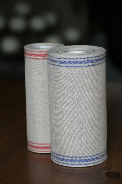 Unbleached Linen Banding with Ticking Stripes