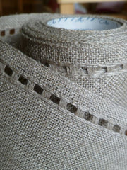 Unbleached Linen Banding with Pulled Thread Edges