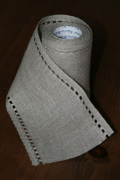 Unbleached Linen Banding with Pulled Thread Edges